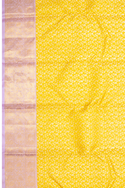 Kanchipuram Silk Brocade Yellow Saree