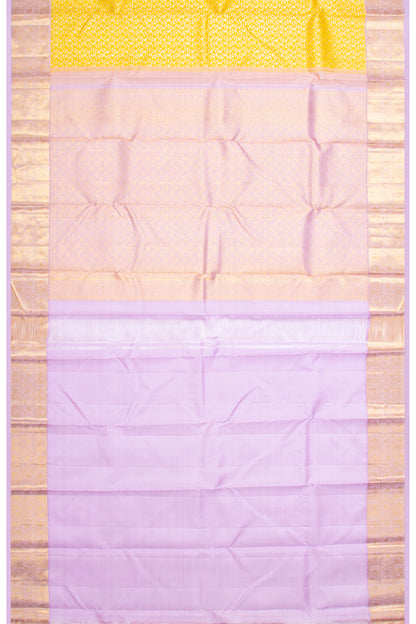 Kanchipuram Silk Brocade Yellow Saree