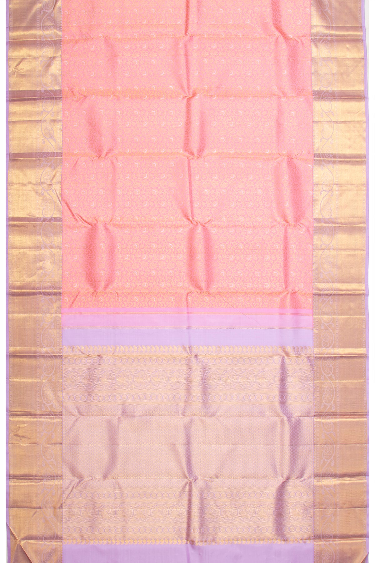 Kanchipuram Silk Brocade Baby Pink Saree