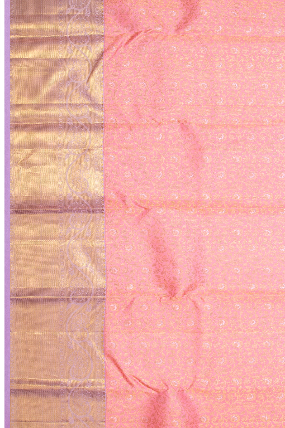 Kanchipuram Silk Brocade Baby Pink Saree