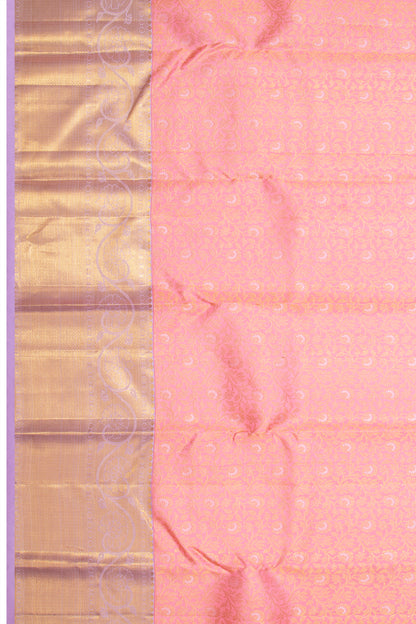 Kanchipuram Silk Brocade Baby Pink Saree