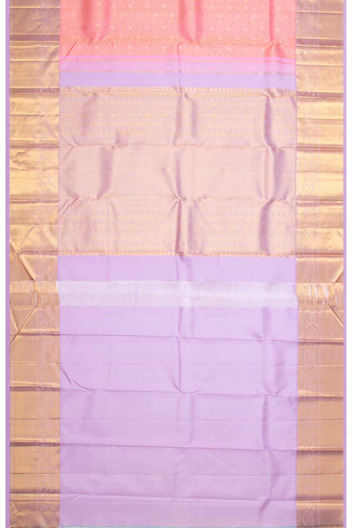 Kanchipuram Silk Brocade Baby Pink Saree