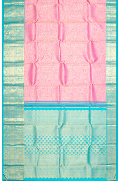 Kanchipuram Silk Vanasingaram Brocade Baby Pink Saree
