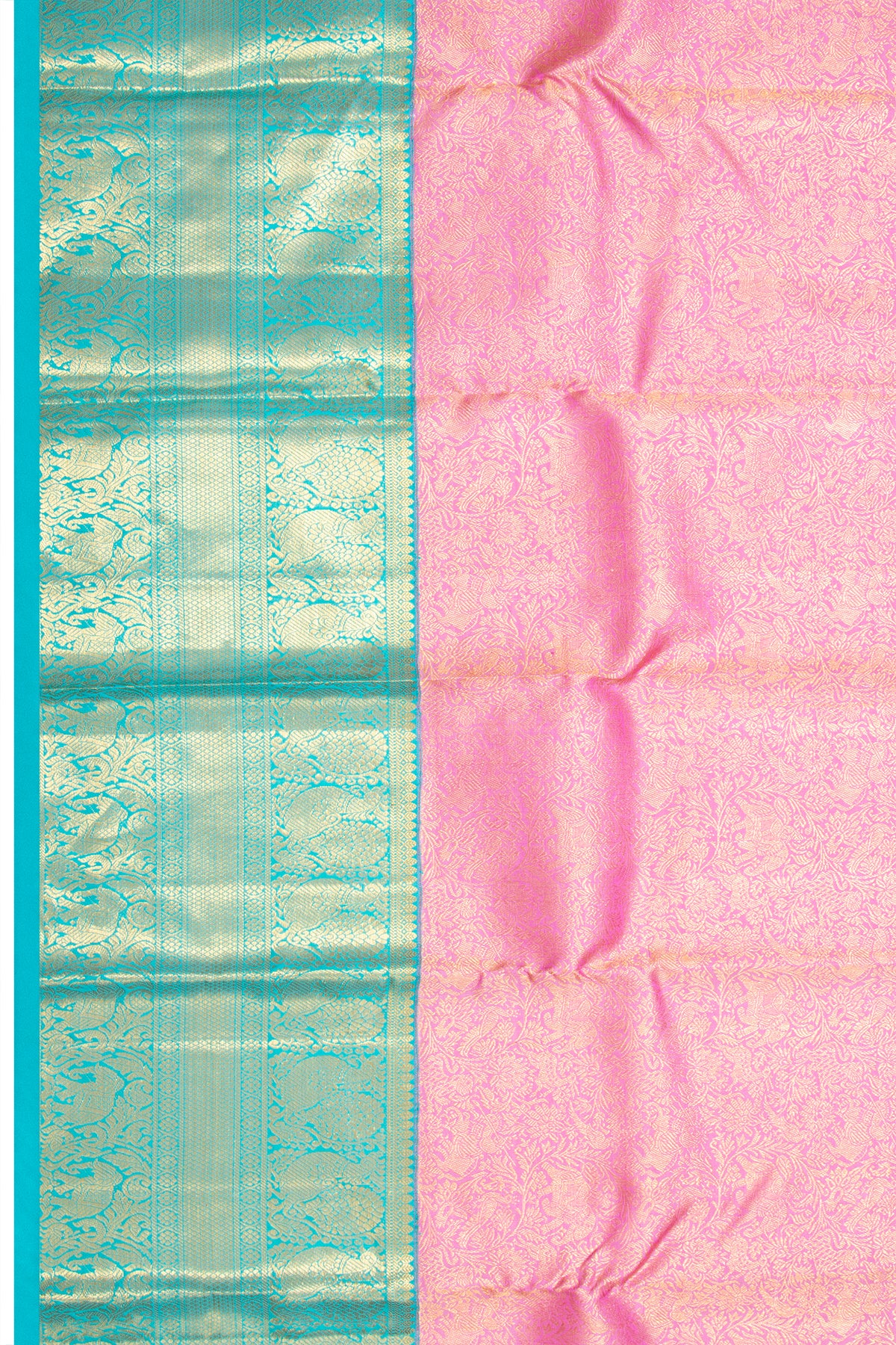 Kanchipuram Silk Vanasingaram Brocade Baby Pink Saree