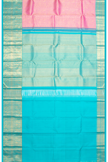 Kanchipuram Silk Vanasingaram Brocade Baby Pink Saree