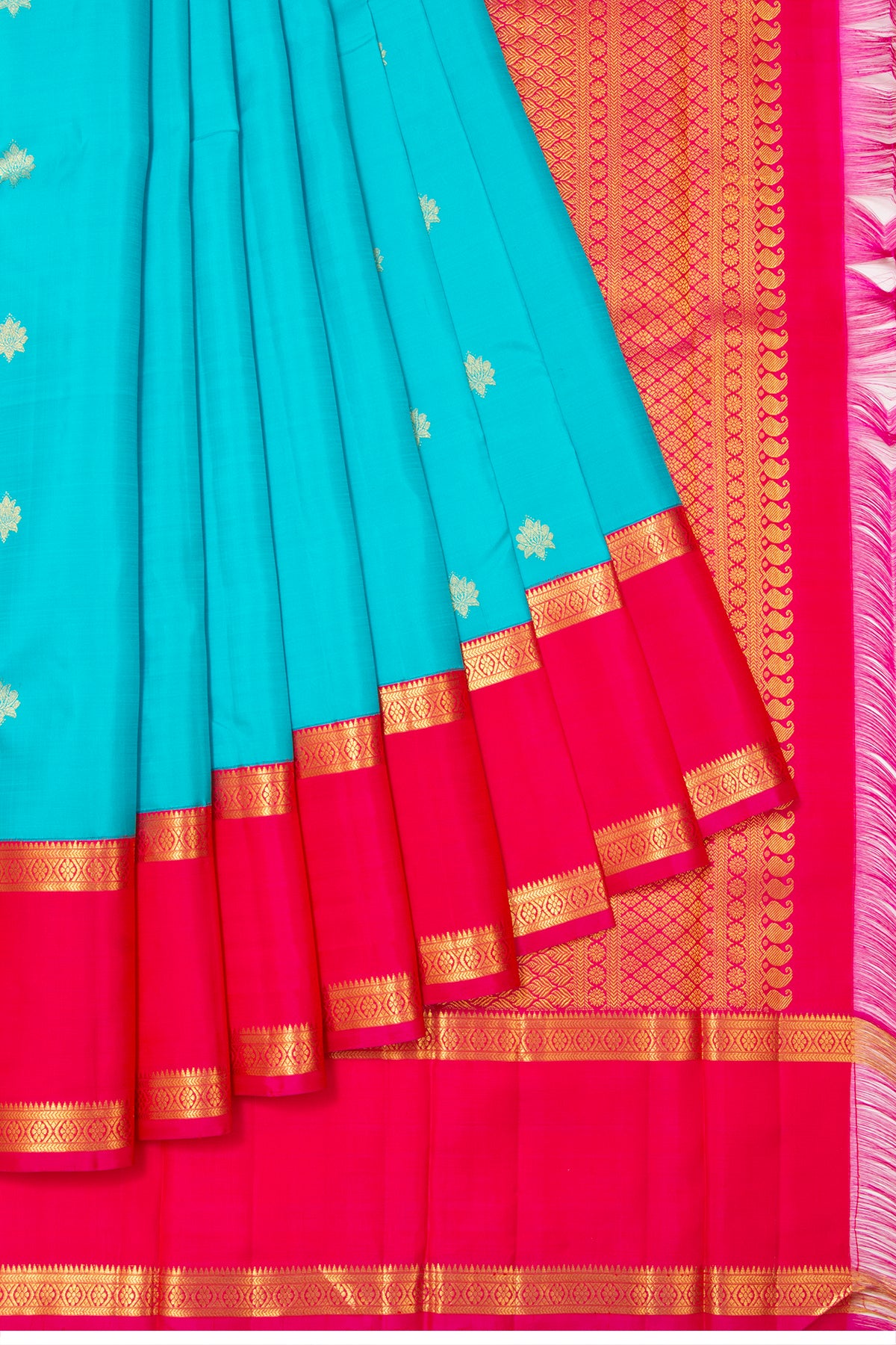 Kanchipuram Silk Butta Sky Blue Saree