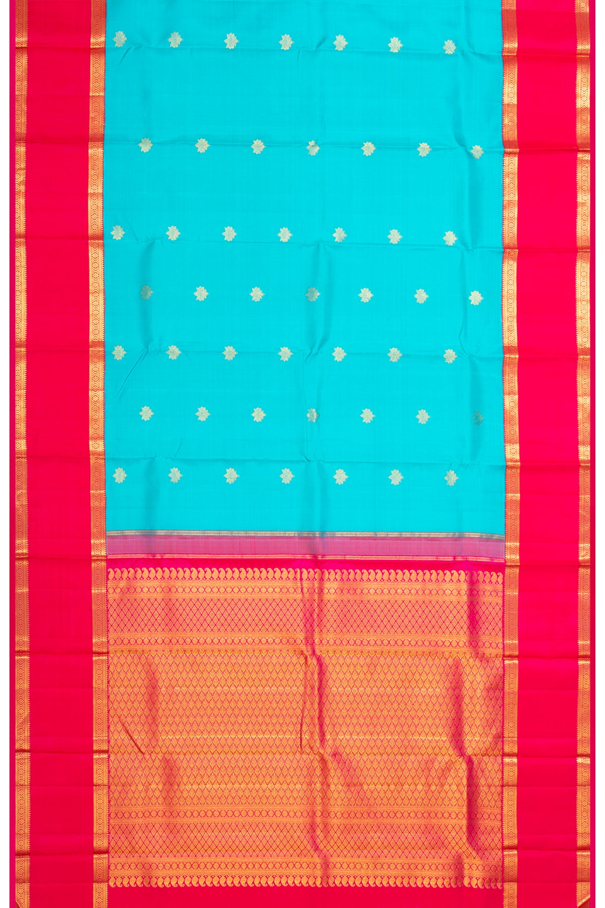 Kanchipuram Silk Butta Sky Blue Saree