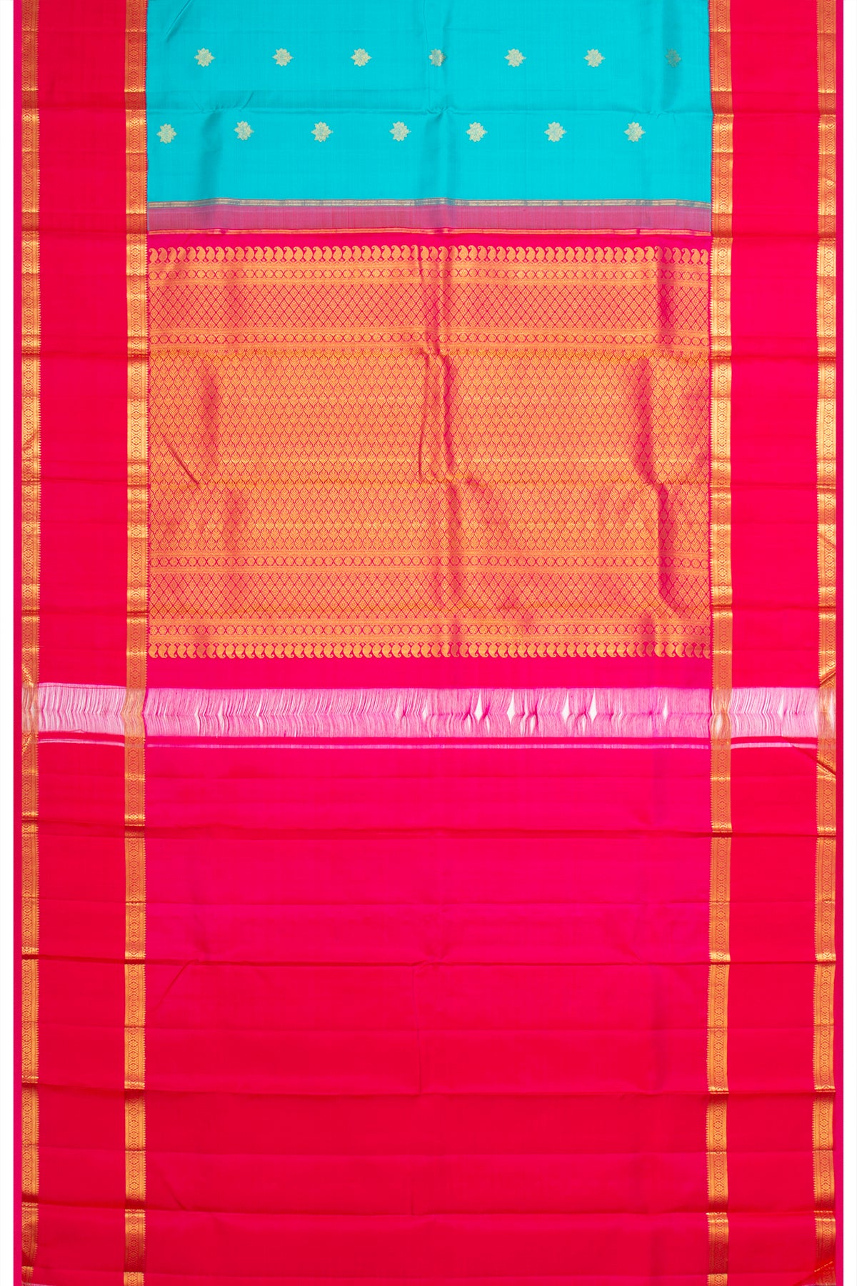 Kanchipuram Silk Butta Sky Blue Saree