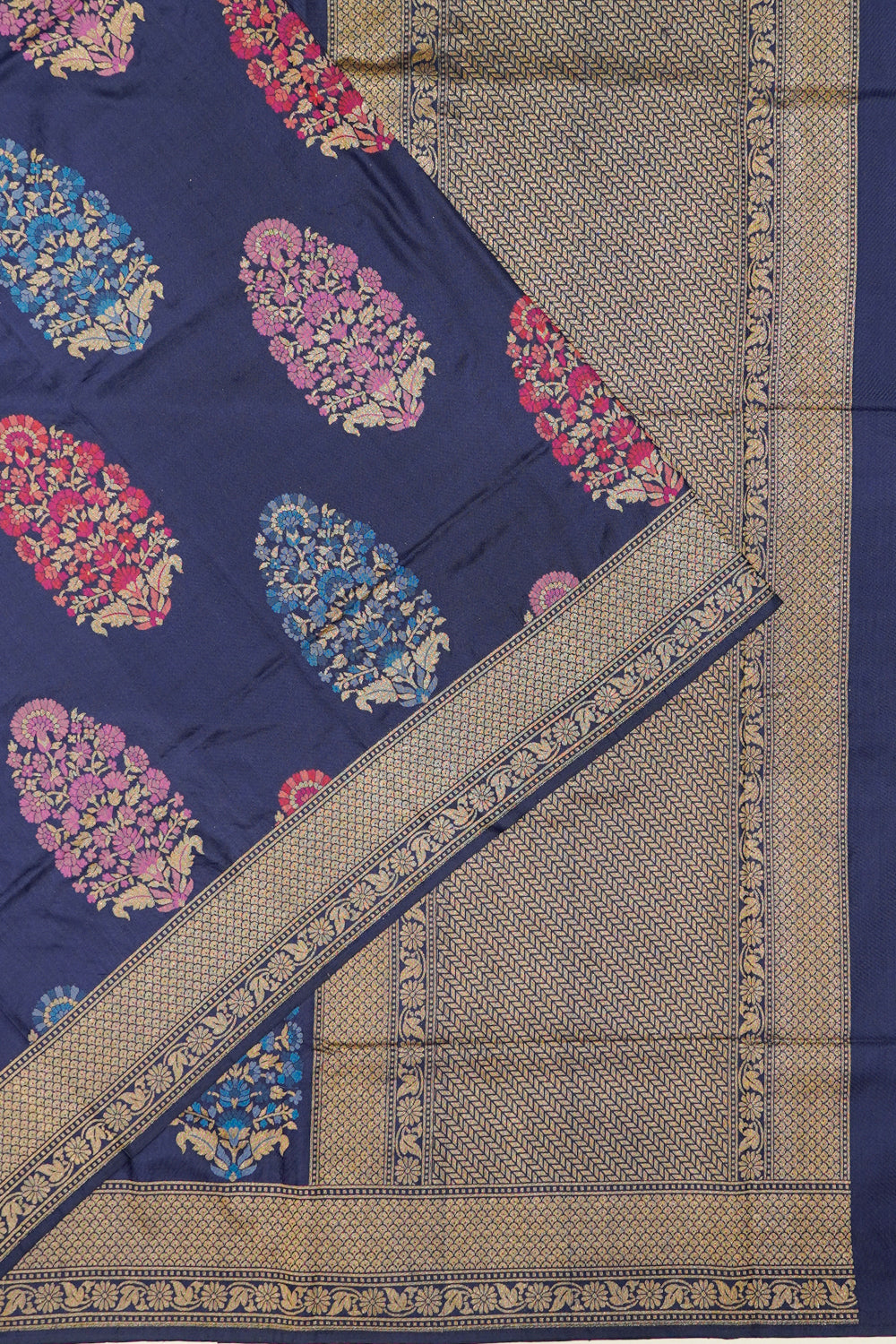 Banarasi Silk Butta Dark Blue Saree