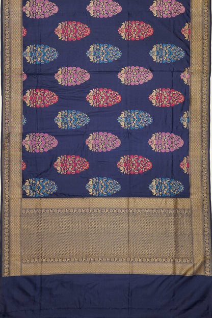 Banarasi Silk Butta Dark Blue Saree