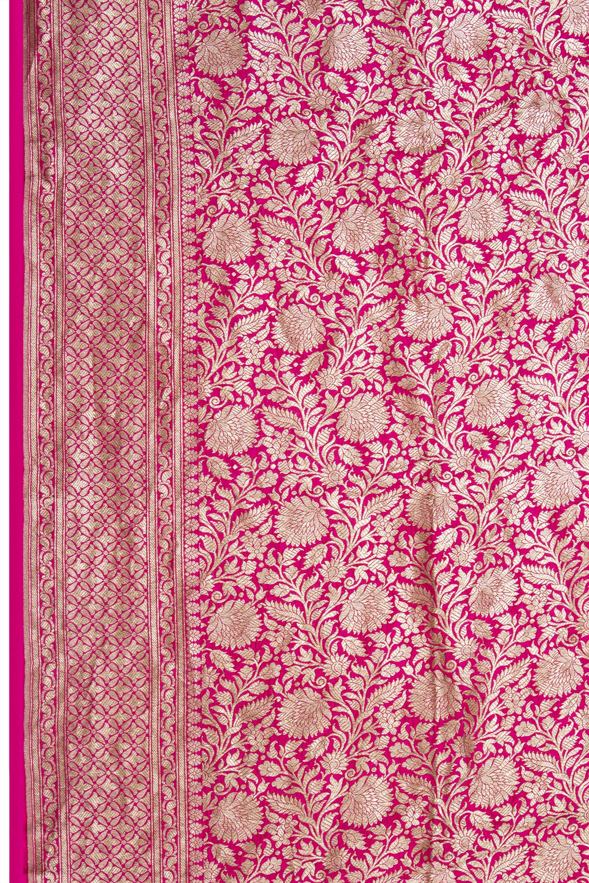 Banarasi Georgette Brocade Pink Saree With Bandhani Pallu