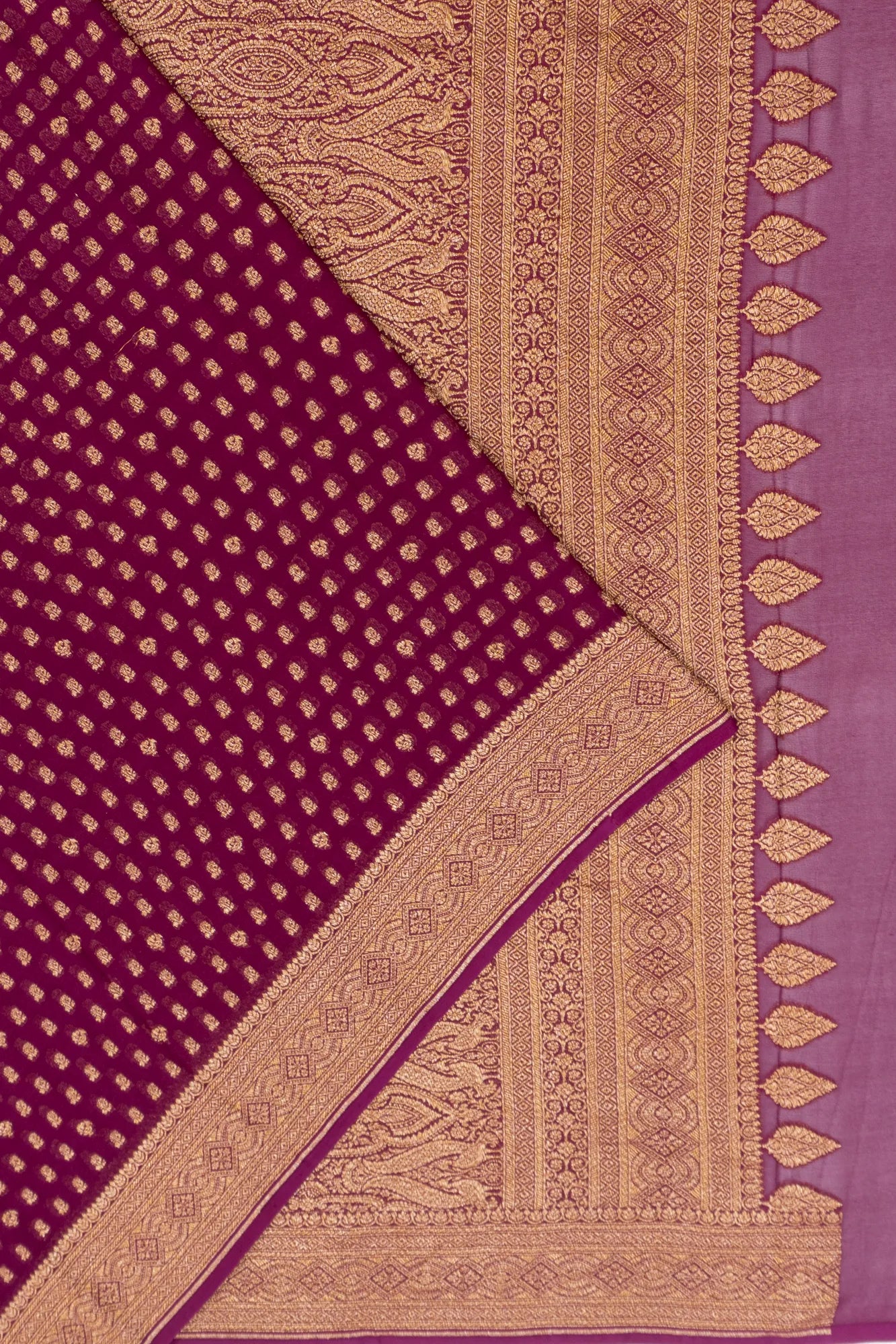 Banarasi Georgette Brocade Purple Saree