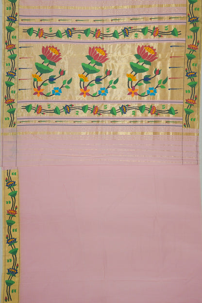 Paithani Cotton Butta Baby Pink Saree