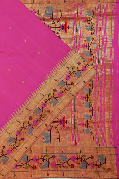 Paithani Silk Butta Pink Saree