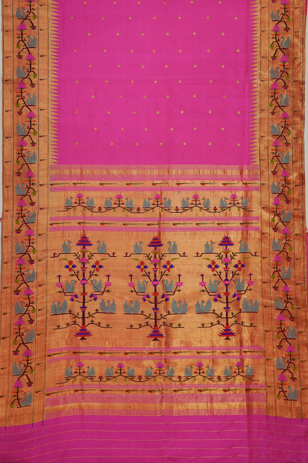 Paithani Silk Butta Pink Saree