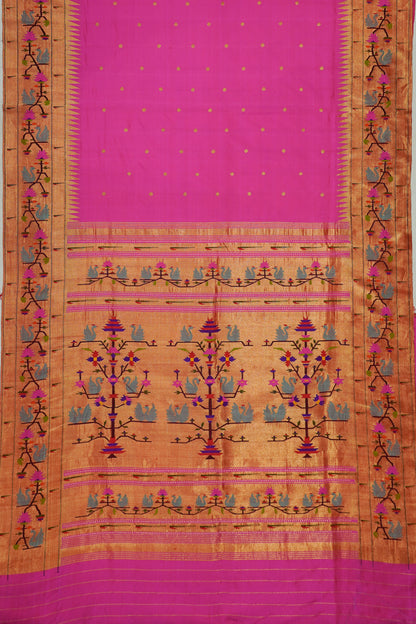 Paithani Silk Butta Pink Saree