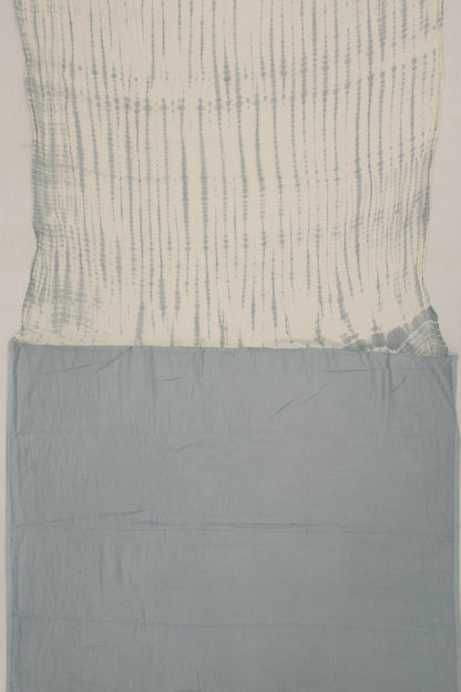 Chanderi Cotton Batik Printed White Saree