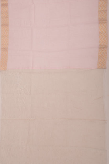 Organza Floral Embroidery Baby Pink Saree