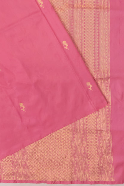 Banarasi Katan Silk Butta Pastel Pink Saree