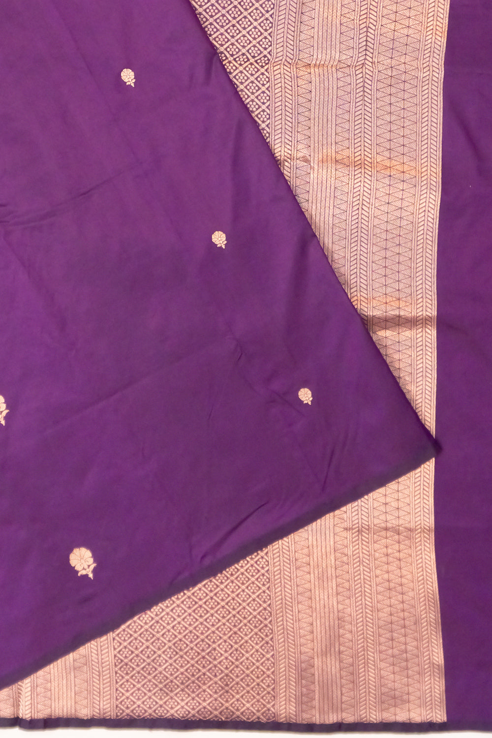 Banarasi Katan Silk Butta Violet Saree