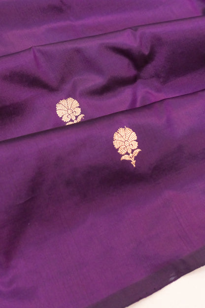 Banarasi Katan Silk Butta Violet Saree