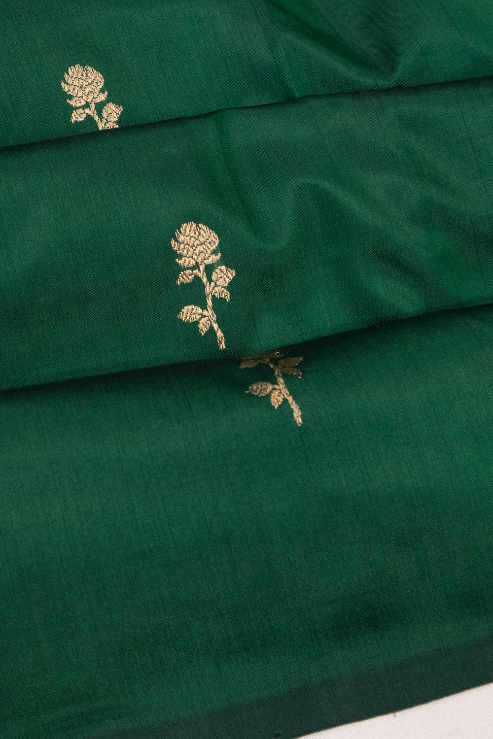 Banarasi Katan Silk Butta Bottle Green Saree