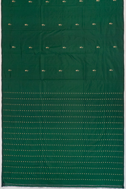 Banarasi Katan Silk Butta Bottle Green Saree