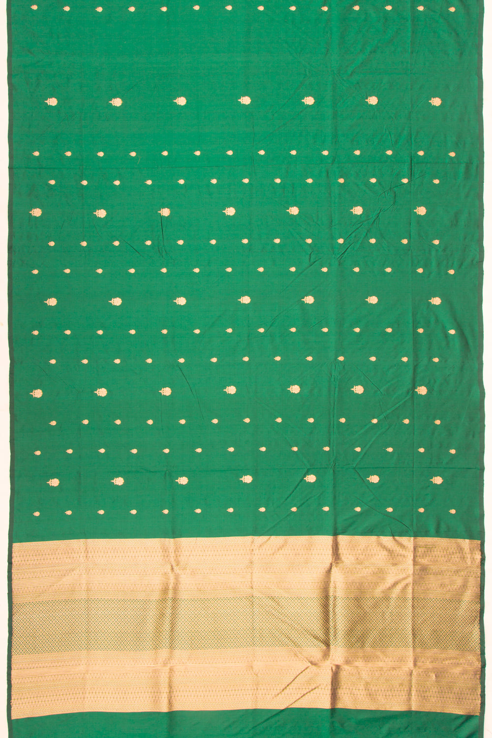 Banarasi Katan Silk Butta Dark Green Saree