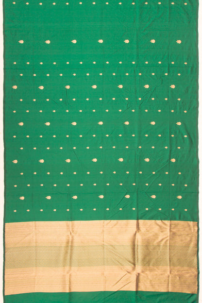 Banarasi Katan Silk Butta Dark Green Saree