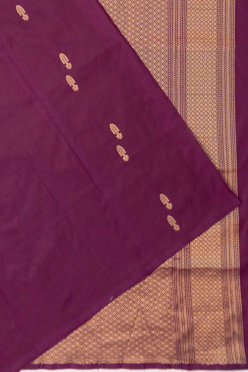 Banarasi Katan Silk Butta Deep Purple Saree