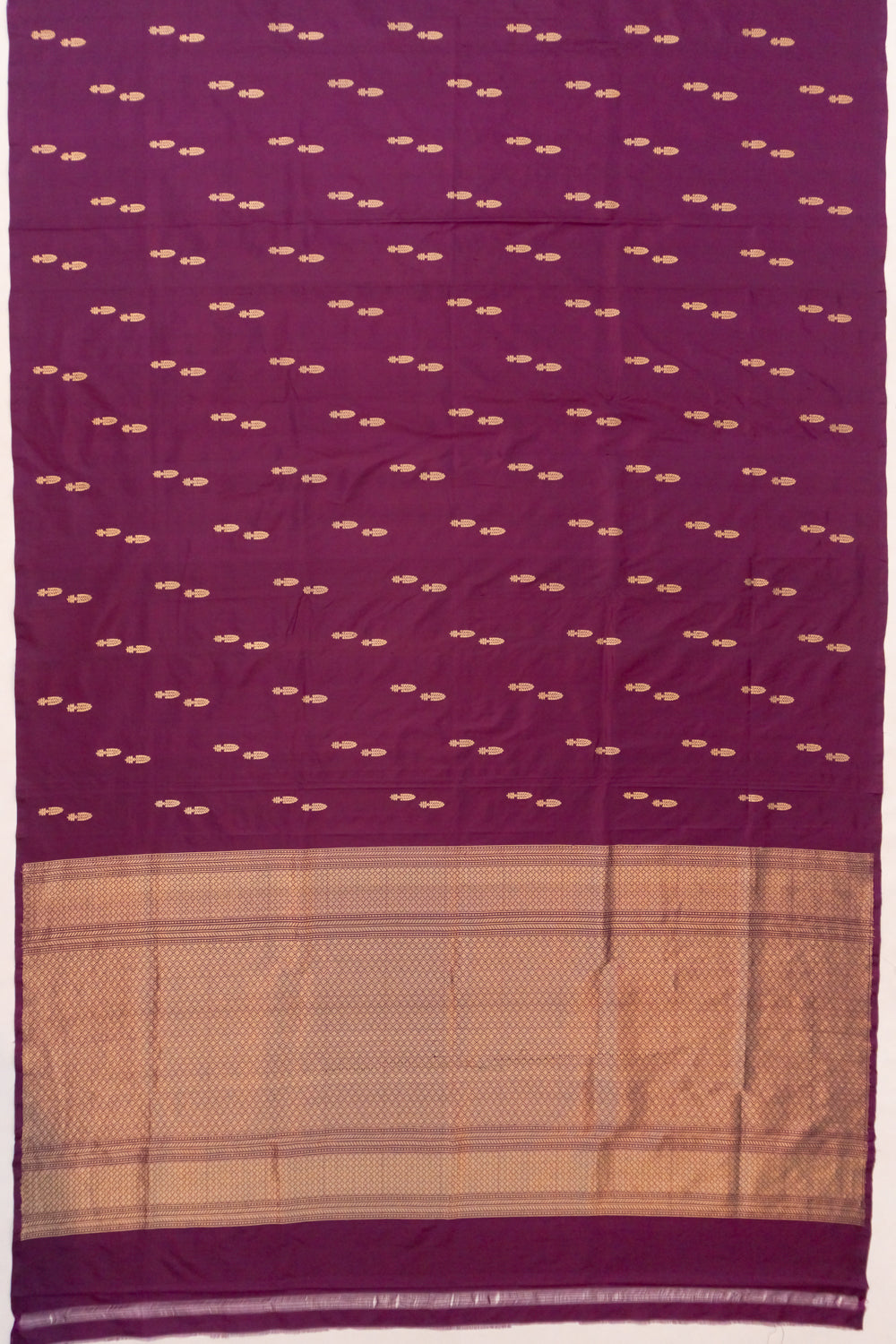 Banarasi Katan Silk Butta Deep Purple Saree