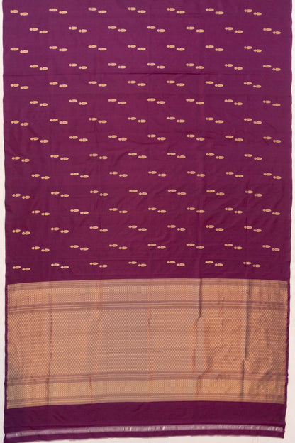 Banarasi Katan Silk Butta Deep Purple Saree