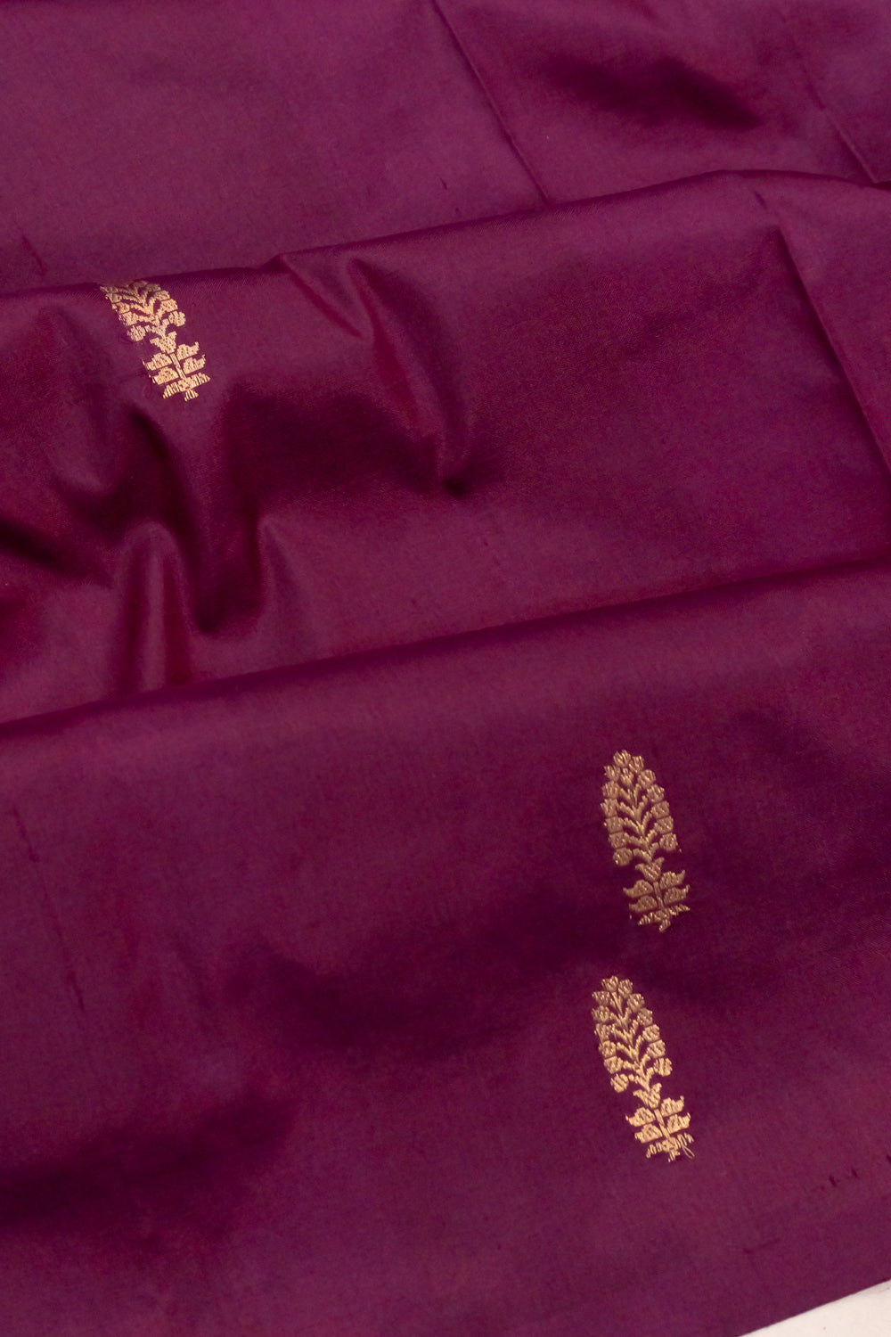 Banarasi Katan Silk Butta Deep Purple Saree
