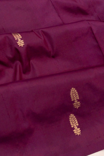 Banarasi Katan Silk Butta Deep Purple Saree