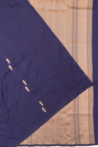 Banarasi Katan Silk Butta Dark Blue Saree