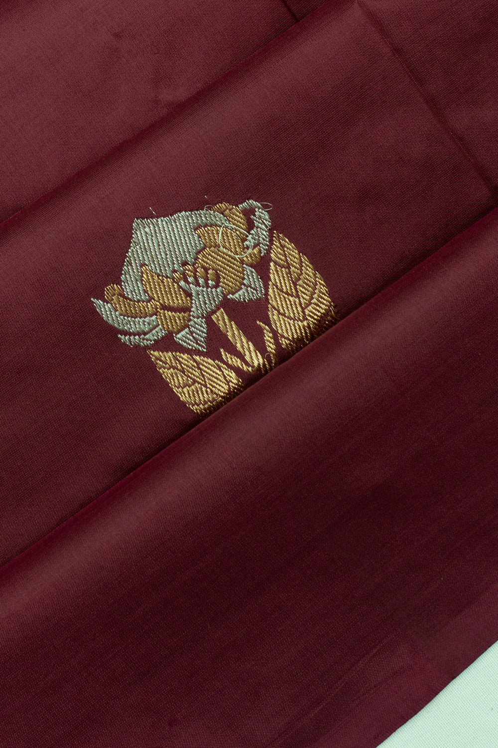 Banarasi Katan Silk Butta Dark Burgundy Saree