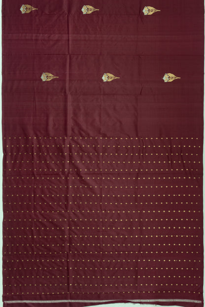 Banarasi Katan Silk Butta Dark Burgundy Saree