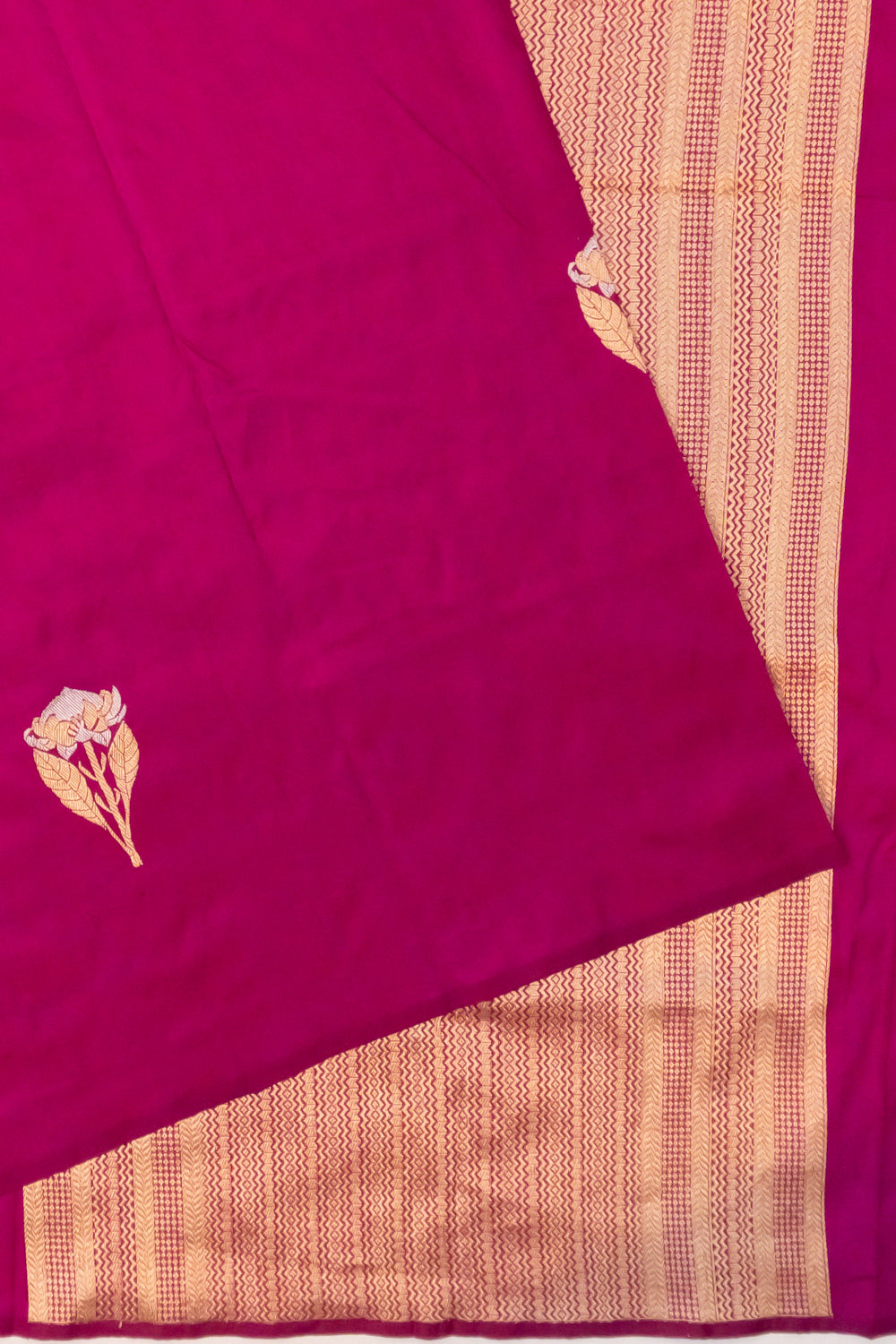 Banarasi Katan Silk Butta Magenta Pink Saree