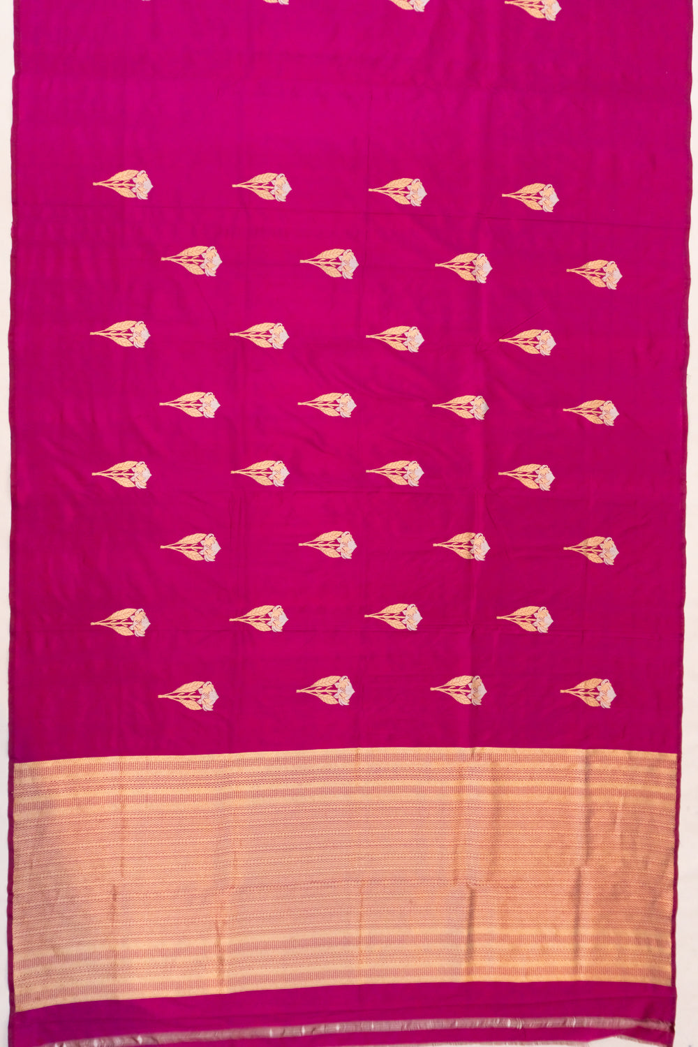 Banarasi Katan Silk Butta Magenta Pink Saree