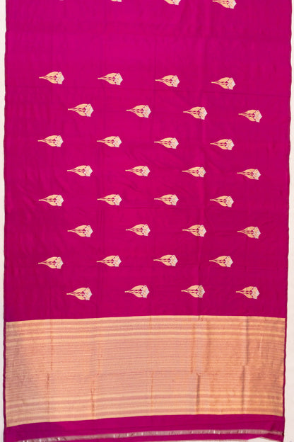 Banarasi Katan Silk Butta Magenta Pink Saree