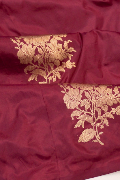 Banarasi Katan Silk Butta Maroon Saree