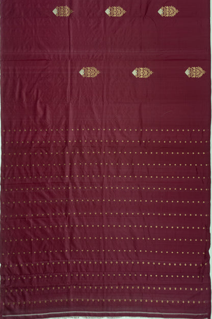 Banarasi Katan Silk Butta Dark Burgundy Saree