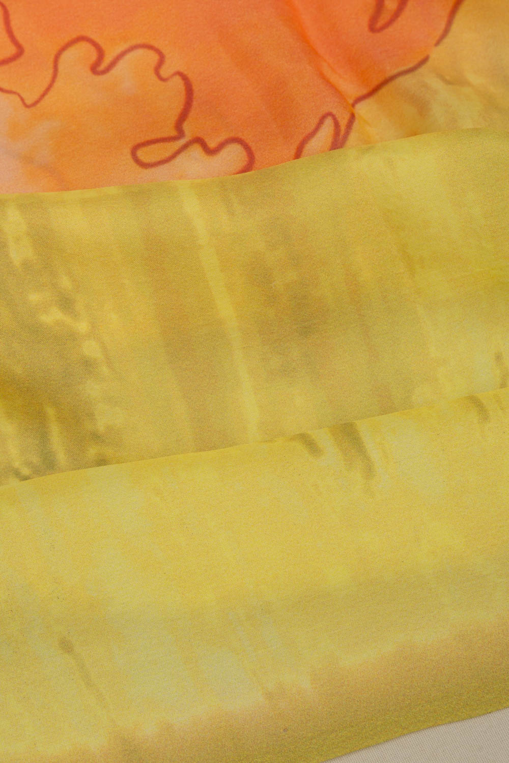 Crape Floral Printed Yellow Saree