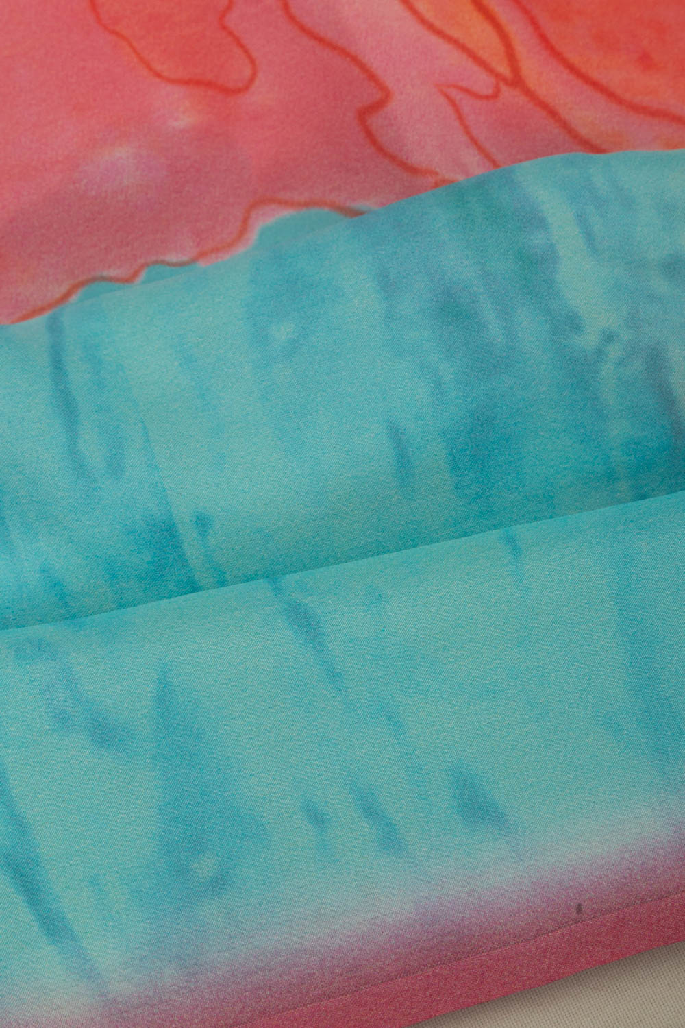 Crepe Floral Printed Sky Blue Saree