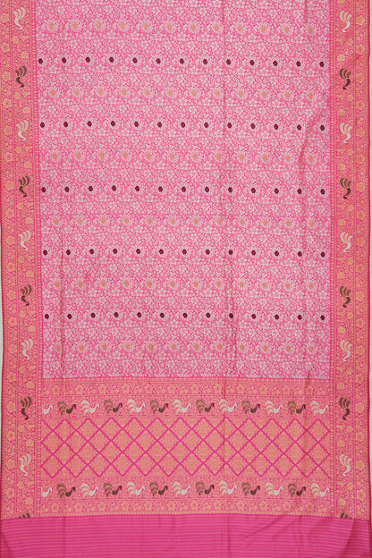 Kanchipuram Silk Brocade Pink Saree