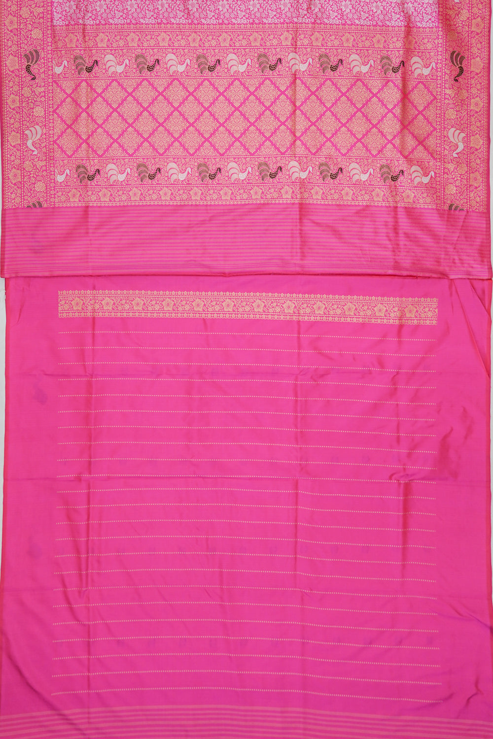 Kanchipuram Silk Brocade Pink Saree