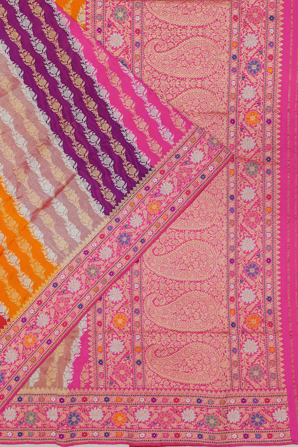 Banarasi Silk Leheriya Rangkat Pink Saree