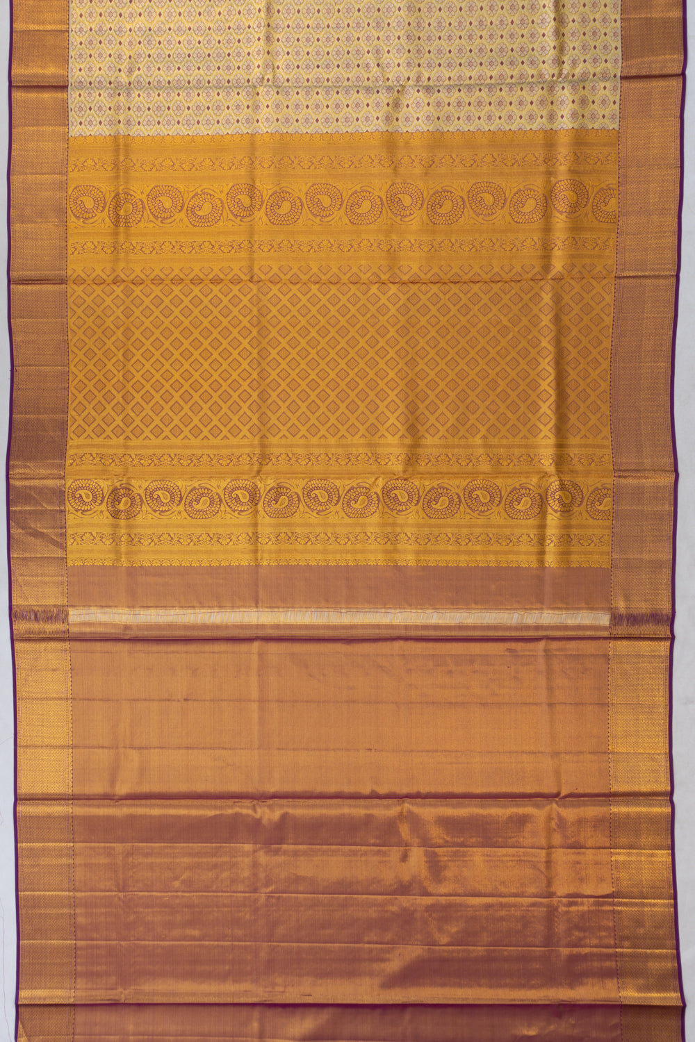 Kanchipuram Silk Tissue Brocade Gold Saree