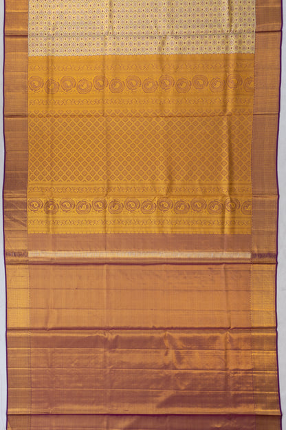 Kanchipuram Silk Tissue Brocade Gold Saree