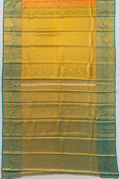 Taranga Kanchi Silk Tissue Brocade Orange Saree